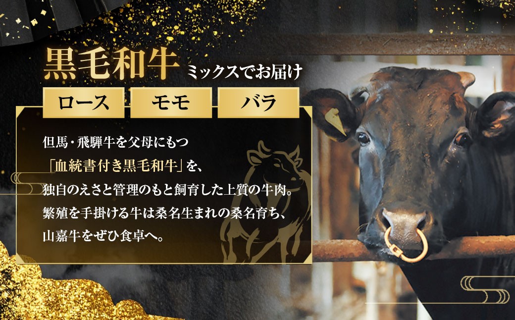 武藤牧場直売店山嘉【黒毛和牛】山嘉牛 すきやき 1kg 国産 牛肉 赤身 ロース モモ バラ ミックス 上質 贈答 ギフト おすすめ グルメ