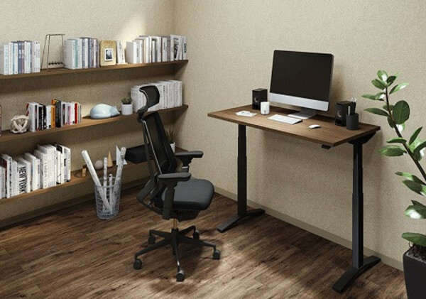 コクヨ 在宅ワーク用電動昇降デスク スタンジットW(ダブル)／1207_ブラウンウォールナット・ブラック