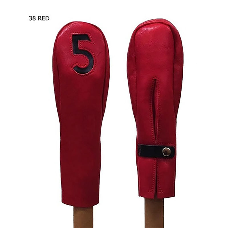 木の庄帆布 公式 フェアウェイウッドヘッドカバー 国産レザー1枚仕立 5FW KinoshoTRANSIT　K-KHG-W-5F01M-（C/#38 レッド / ブラック）　ゴルフ ヘッドカバー 国産 レザー