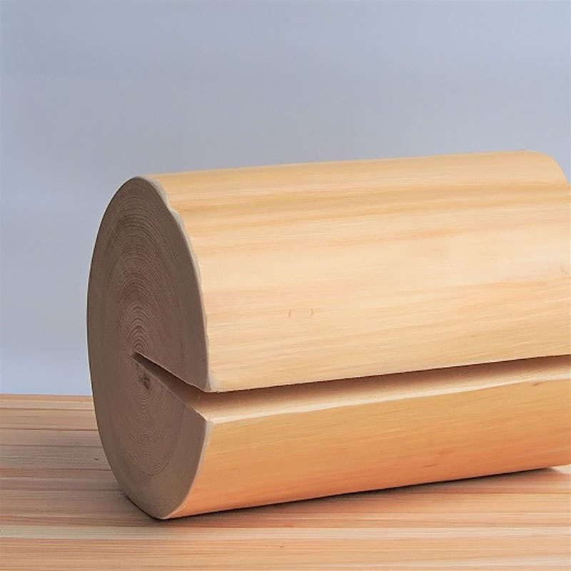 MORITO　森の丸太スツール＜ヒノキ／磨き丸太仕上げ＞　オットマン 椅子