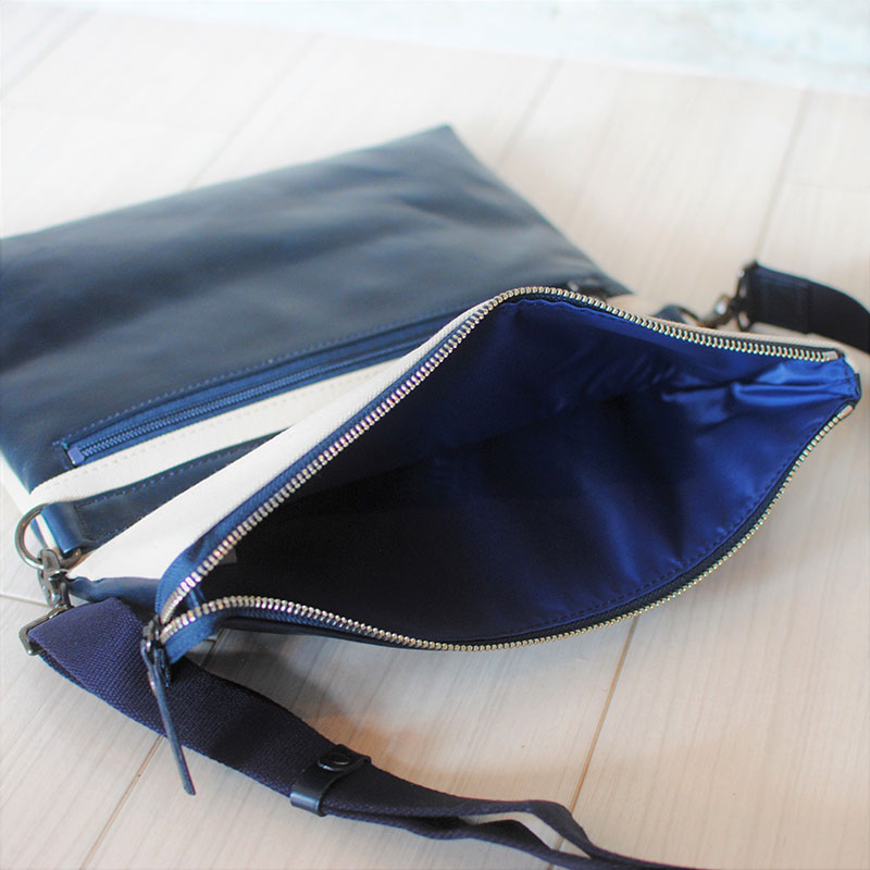 レディース　国産　キャンパスクラッチ　7M8-1063（ナチュラル×ライトブラウン）