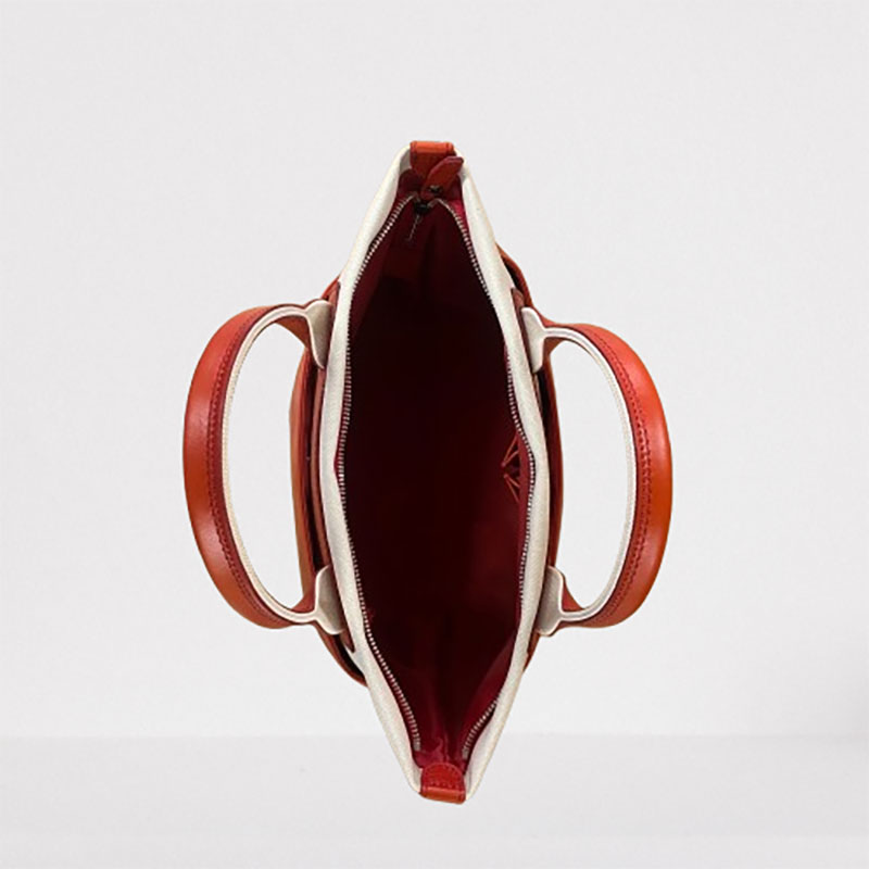 レディース　国産　キャンパスミニトート　7M8-1064（ナチュラル×ネイビー）