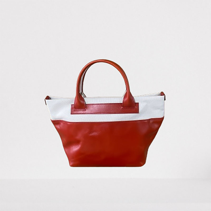 レディース　国産　キャンパスミニトート　7M8-1064（ナチュラル×レッド）