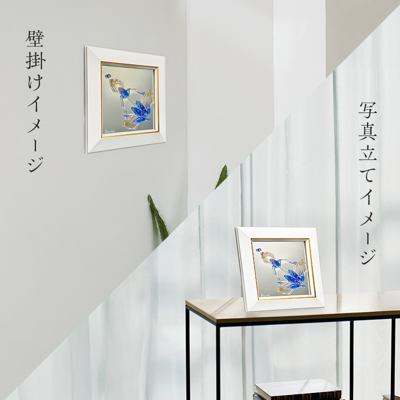 【壁飾り】インテリア　ガラスアート　花ゆめ風F