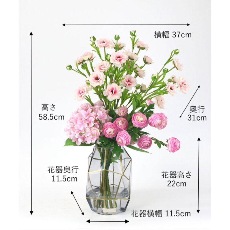 【母の日専用】アートフラワー エミリオ・ロバ　ラナンキュラス3L26-pk 母の日 ギフト 造花 プレゼント