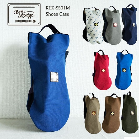 木の庄帆布 公式 シューズケース シューズサック Shoes Case 【KinoshoTRANSIT】　K-KHG-SS01M-（C/#25 MARINE BLUE / マリンブルー）