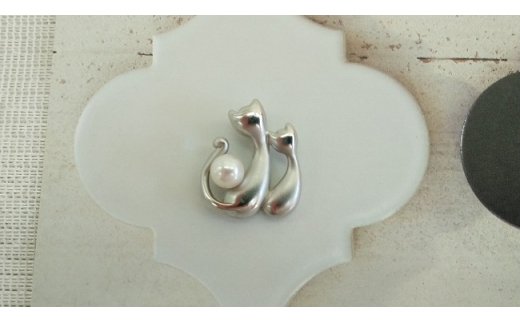 J-97伊勢志摩あこや本真珠ペンダント(ねこ)