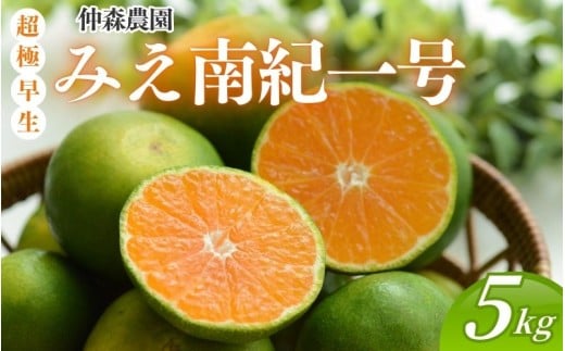 仲森農園の超極早生温州みかん みえ南紀一号 約5kg みかん ミカン 蜜柑 温州みかん 温州ミカン 柑橘 フルーツ 果物 くだもの 甘い 旬 数量限定 期間限定 産地直送 三重県 熊野市【2026年9月上旬頃～9月下旬頃に順次発送】【nkmr0012】