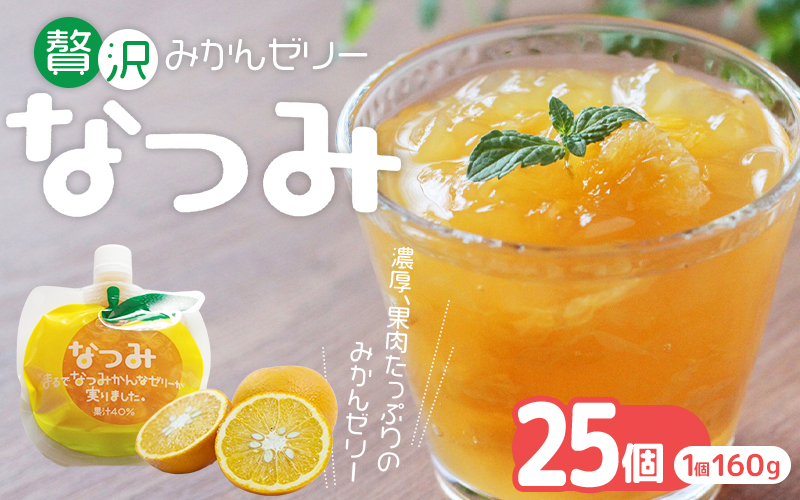 贅沢果肉入り 甘夏みかんゼリー「なつみ」160g×25個 / ゼリー ミカンゼリー フルーツゼリー みかん ミカン 蜜柑 果物ゼリー フルーツ 果物 くだもの 柑橘 デザート おやつ シャーベット 三重県 熊野市【kmkn0156】