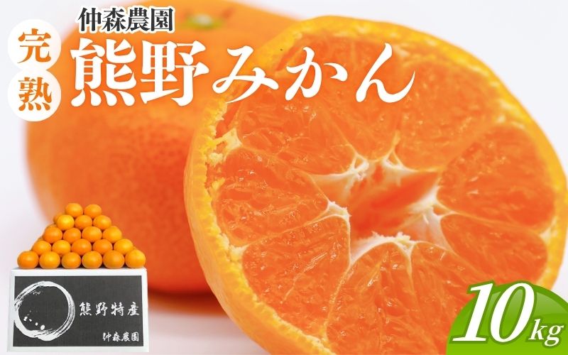 仲森農園の完熟熊野みかん 10kg【11月下旬から12月下旬で順次発送】みかん ミカン 蜜柑 温州みかん 産地直送 三重県 熊野市 熊野【nkmr0002A】