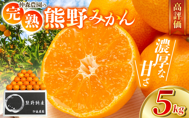 仲森農園の完熟熊野みかん 5kg [2026年11月下旬から12月下旬に発送] みかん ミカン 蜜柑 温州みかん 温州ミカン 柑橘 フルーツ 果物 くだもの 甘い 旬 人気 産地直送 三重県 熊野市[nkmr0010]