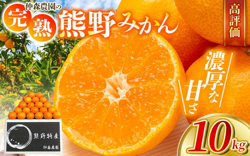 仲森農園の完熟熊野みかん 10kg 【2026年11月下旬から12月下旬に発送】 みかん ミカン 蜜柑 温州みかん 温州ミカン 柑橘 フルーツ 果物 くだもの 甘い 旬 人気 産地直送 三重県 熊野市【nkmr0002A】