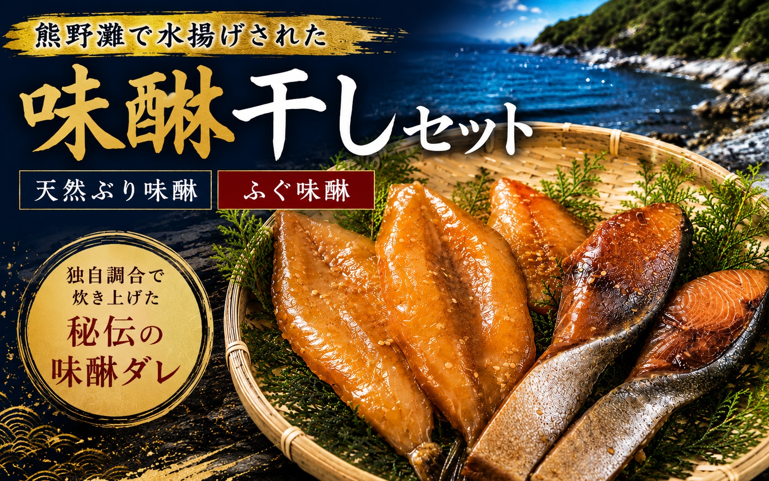 熊野灘　味醂干しセット　天然ぶり味醂　ふぐ味醂【uosk0017】
