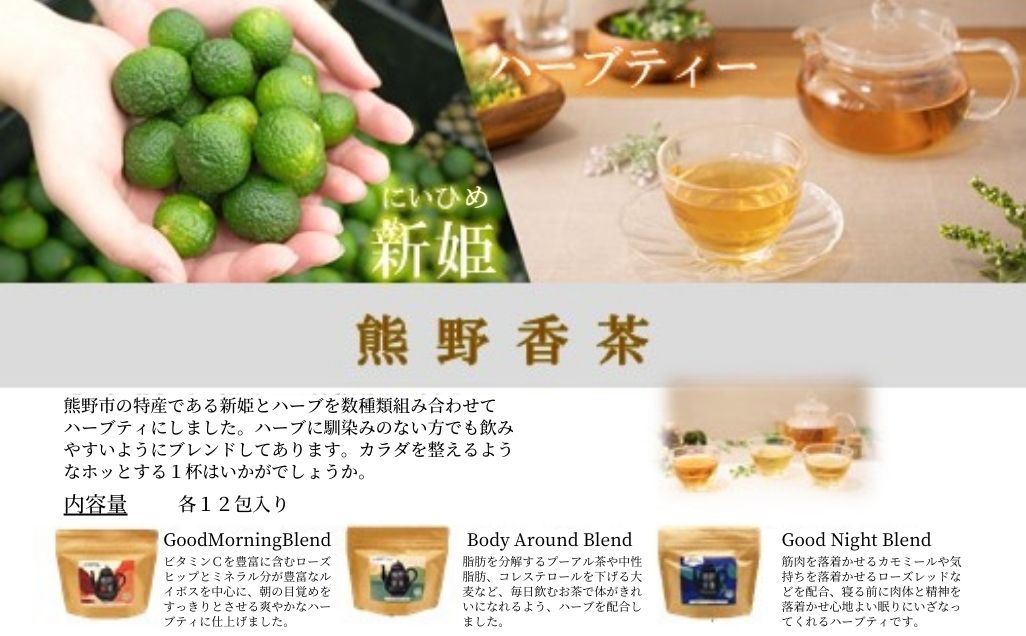 熊野香茶＆七味セット（ハーブティー3種、新姫七味、ハバネロ七味）【kmys0009A】