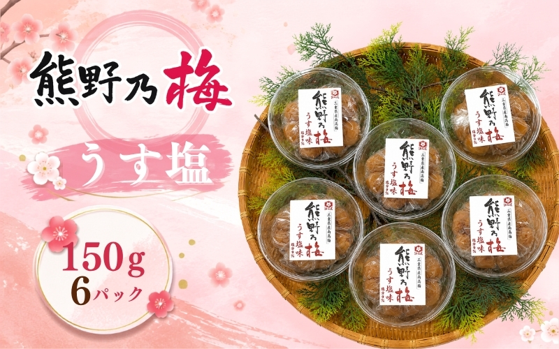 梅干し 熊野乃梅 「うす塩」 小分け 6パックセット 150g×6【snby0021A】