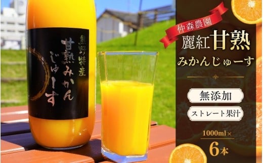 みかんジュース 仲森農園の麗紅甘熟みかんじゅーす 1L×6本 ミカンジュース みかん ミカン 温州みかん ストレート フルーツジュース フルーツ 果物 くだもの 人気 数量限定 仲森農園 三重県 熊野市【nkmr0008A】