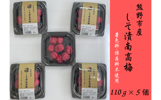 梅干し 無添加 南高梅 小分けタイプ 昔ながらのすっぱい しそ漬け梅干し 110g×5 梅干し 梅干 梅 うめ ウメ しそ梅干し しそ梅 人気 三重県 熊野市【frsn0003】