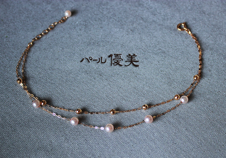 真珠 ブレスレット K18 パール 4ミリ ～ 5ミリ アクセサリー ジュエリー ゴールド 三重県 伊勢志摩 志摩市 冠婚葬祭 結婚式 入学式  母の日 誕生日 記念日 プレゼント アコヤ真珠 本真珠 / 志摩産 アコヤ真珠 希少な無調色ベビーパール4-5ミリ 2連 ブレスレット(16cm)