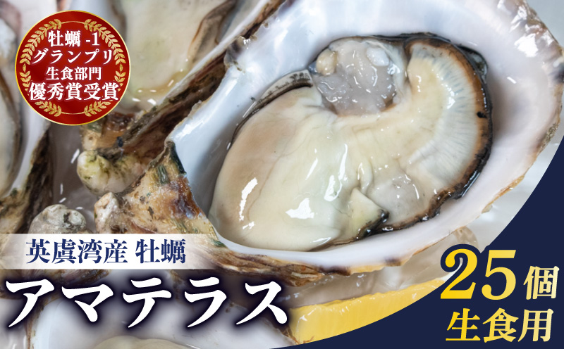 英虞湾産 シングルシードオイスター 「アマテラス」25個 ／ 牡蠣 カキ 生牡蠣 オイスター 生食 殻付き ナイフ付き 産地直送 海鮮 海産物 魚貝類 新鮮 シングルシード 伊勢 志摩 三重県 15000円 1万5千円 一万五千円