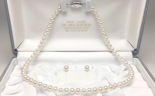 真珠 ネックレス ピアス セット パール 5.5ミリ ～ 6ミリ アクセサリー ジュエリー 三重県 伊勢志摩 志摩市 アコヤ貝 冠婚葬祭 結婚式 葬式 フォーマル / 老舗の真珠専門店・高品質アコヤ真珠ネックレス・ピアスセット 5.5～6.0ミリ