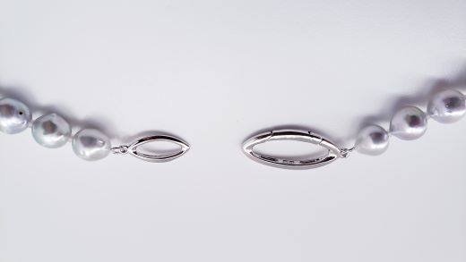 【270-02】魅了する自分だけの真珠、バロックパールセミロングネックレス*