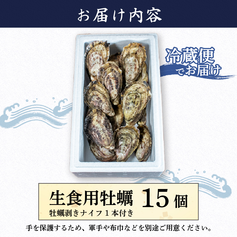 英虞湾産 シングルシードオイスター 「アマテラス」15個 ／ 牡蠣 カキ 生牡蠣 オイスター 生食 生 殻付き ナイフ付き 産地直送 海鮮 海産物 魚貝類 新鮮 シングルシード 伊勢 志摩 三重県 10000円 1万円 一万円