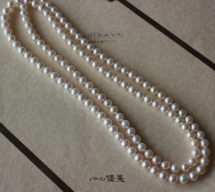 真珠 ネックレス 6ミリ ～ 7ミリ パール アクセサリー ジュエリー 三重県 伊勢志摩 志摩市 冠婚葬祭 慶事 弔事 結婚式 入学式 母の日 誕生日 記念日 クリスマス バレンタインデー ホワイトデー プレゼント カジュアル シンプル 普段使い / 志摩産アコヤ真珠 6-7ミリ 大人カジュアルなロングネックレス