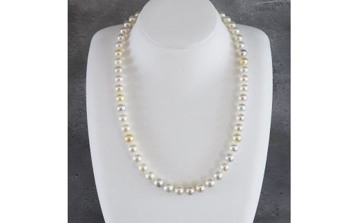 真珠 ネックレス 7~8ミリ 無調色マルチカラー / アクセサリー 真珠 あこや 本真珠 大珠 大粒 伊勢志摩 志摩 志摩産 ギフト パール 母の日 ホワイトデー クリスマス 入学式 卒業式 成人式 結婚式 記念日 誕生日 フォーマル シンプル 330000円 33万円 三十三万円 / 志摩産 あこや真珠 7－8ミリ 無調色マルチカラー ネックレス