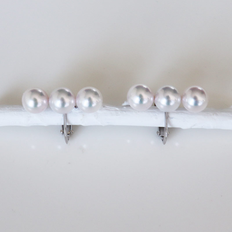 真珠 イヤリング 6.5~7ミリ 3粒ラインパール シルバー あこや 本真珠 伊勢志摩 志摩 志摩産 アクセサリー ギフト パール 母の日 ホワイトデー クリスマス 入学式 卒業式 成人式 結婚式 記念日 誕生日 フォーマル シンプル / 志摩産 あこや真珠 6.5－7ミリ 3粒ラインパール シルバーイヤリング