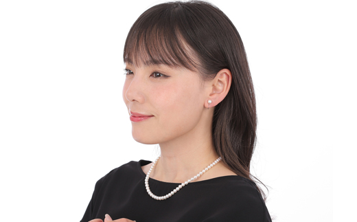 真珠 ネックレス イヤリング セット シルバー パール 5.5ミリ ～ 6ミリ アクセサリー ジュエリー 三重県 伊勢志摩 志摩市 アコヤ貝 冠婚葬祭 結婚式 葬式 フォーマル / 老舗の真珠専門店・高品質アコヤ真珠ネックレス・イヤリングセット5.5～6.0ミリ