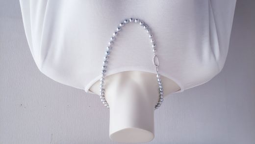 【270-02】魅了する自分だけの真珠、バロックパールセミロングネックレス*