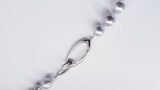 【270-02】魅了する自分だけの真珠、バロックパールセミロングネックレス*