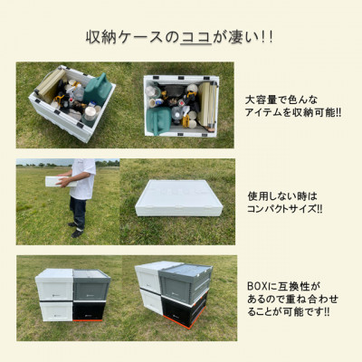 折畳式コンテナBOX ホワイト×ホワイト 2個SET【1318174】