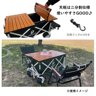 アウトドアワゴン ピクニCAR　WHITE×BLACK(黒天板)【1354606】