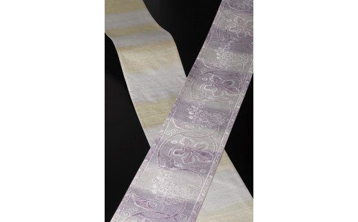 SG07　御山杉染め　袋帯　花喰鳥葡萄唐草文