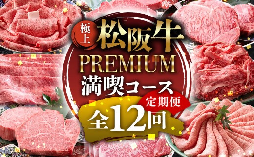 （冷凍）極上松阪牛 プレミアム満喫コース【定期便12ヵ月】全12回（ヒレ・シャトーブリアン・サーロイン・赤身・霜降り・すき焼き・しゃぶしゃぶ・ハンバーグ・松阪牛 松坂牛 高級肉 霜降り肉 ブランド牛 国産牛 贈り物 ギフト 人気ふるさと納税 和牛 ふるさと納税おすすめ 肉おすすめ）　UOD-35