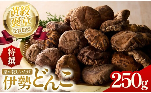 完全無農薬！ 森林栽培原木 乾しいたけ 「特撰・伊勢どんこ」 250g 【月20個限定】 YZ-011