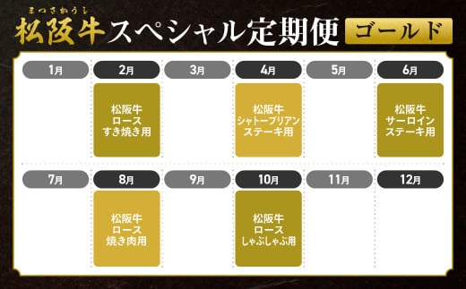 SS-50 偶数月初にお届け！松阪牛スペシャル定期便（ゴールド）