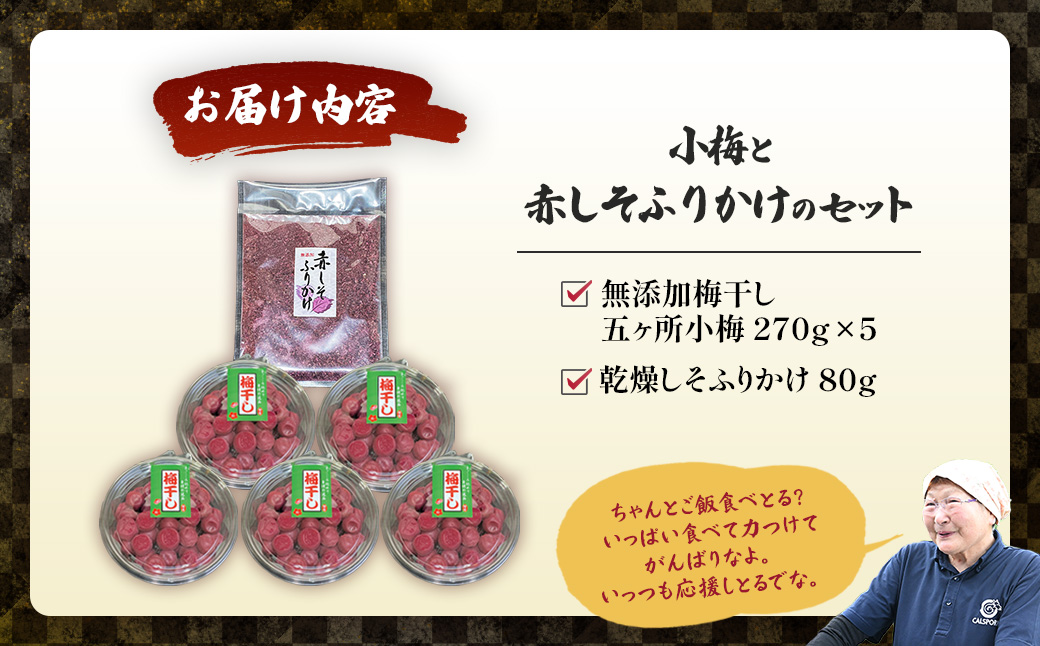 TH-02 40年作り続けてきた無添加梅干し（小梅）と赤しそふりかけのセット