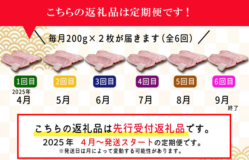 【定期便全6回】 松阪牛 特選 サーロイン ステーキ 約200g×2枚 （400g） 【受付時期・発送時期限定】 SS13