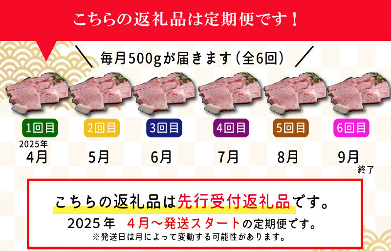 【定期便全6回】 松阪牛 焼肉 （特選ロース） 500g 【受付時期・発送時期限定】 SS16