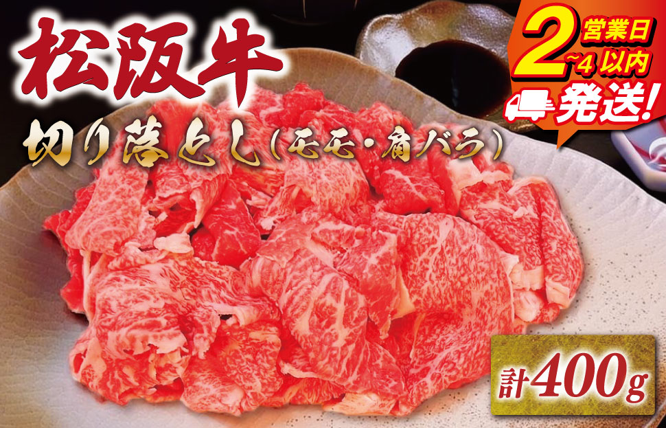 松阪牛 特選 モモ肩バラ 切り落とし 400g 友屋本店 極上の柔らかさ 化粧箱入り 柔らかい赤身 ブランド牛 国産 冷凍 焼きしゃぶ モモ ウデ バラ 肩バラ 松坂牛 松阪肉 和牛 牛肉 三重県 A4 A5 特産松阪牛 NT22