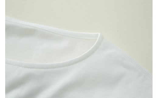 2枚仕立て　オーガニック　コットン　100%　Tシャツ　レディース　LL　半袖　白／ソフトママ　ベビー服メーカーが創る　大人　洋服　ファッション　三重県　大台町