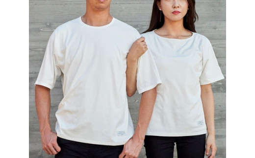 2枚仕立て　オーガニック　コットン　100%　Tシャツ　レディース　LL　半袖　白／ソフトママ　ベビー服メーカーが創る　大人　洋服　ファッション　三重県　大台町