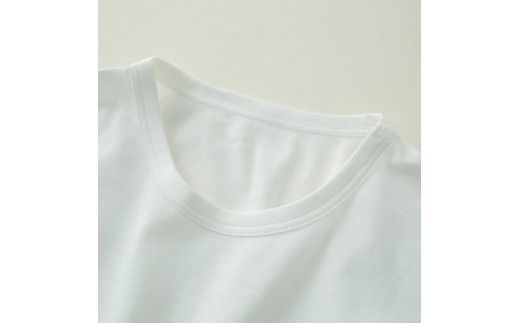 2枚仕立て　オーガニック　コットン　100%　Tシャツ　メンズ　LL　半袖　白／ソフトママ　ベビー服メーカーが創る　大人　洋服　ファッション　三重県　大台町
