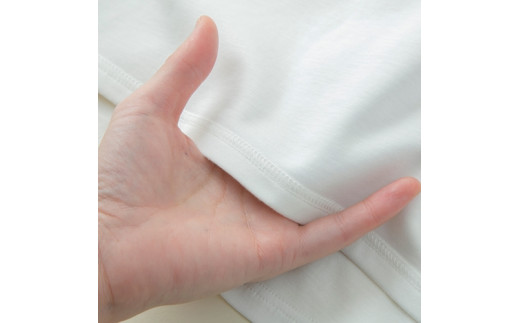 2枚仕立て　オーガニック　コットン　100%　Tシャツ　メンズ　LL　半袖　白／ソフトママ　ベビー服メーカーが創る　大人　洋服　ファッション　三重県　大台町