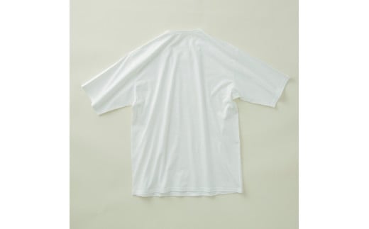 2枚仕立て　オーガニック　コットン　100%　Tシャツ　メンズ　L　半袖　白／ソフトママ　ベビー服メーカーが創る　大人　洋服　ファッション　三重県　大台町
