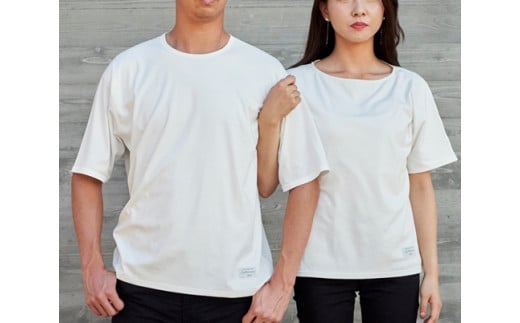 オーガニック　コットン　100%　1枚仕立て　Tシャツ　レディース　L　半袖　白／ソフトママ　ベビー服メーカーが創る　大人　洋服　ファッション　三重県　大台町
