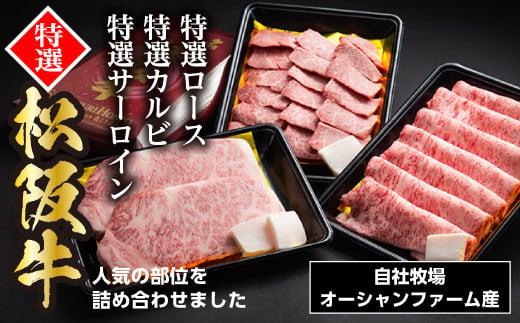 松阪牛 オールスター セット No.2（特選ロース すきやき用 400g 特選カルビ 焼き肉用 400g 特選サーロイン ステーキ用 約200g×2枚／ 冷凍 瀬古食品 松阪肉 牛肉 お肉 肉 和牛 黒毛和牛 国産 国産牛 ランド牛 松阪 牛 A4ランク 三重県 大台町 (0062)