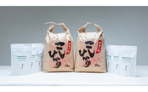 こしひかり 精米 20kg 奥伊勢茶（5g×20）3袋 （2g×40）3袋 ／ 積木商店 お米 お茶 三重県 大台町